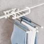 Clothes Hangers Clothes Pants Slack Hangers Swing Arm Pants Hangers-Multi Layers Pant Closet Storage for Pants Jeans Scarf Hanging Closet Organizer (Color : White)