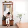 European Style Coat Racks Landing Bedroom Creative Clothes Hanger Living Room Storage Multifunction Change The Shoe Stool Can Be Stored   Stool Coat Rack 8237170cm Pine ( Color : White )