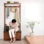 European Style Coat Racks Landing Bedroom Creative Clothes Hanger Living Room Storage Multifunction Change The Shoe Stool Can Be Stored   Stool Coat Rack 8237170cm Pine ( Color : White )