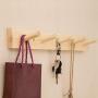 Jiyaru Wooden Coat Rail Rack Hook Wall Mounted Clothes Hanger Hat Holder Burlywood