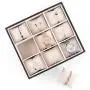 JackCubeDesign Stackable Jewelry Leather Bracelet Tray Earring Necklace Ring Organizer Display Storage Boxes Holder with 27 Pillows(Set of 3, 10.2 X 9.1 X 2.2 inches)- :MK407A