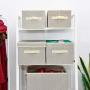 GRANNY SAYS Closet Organizer Bins with Lid, Storage Basket for Shelves, Closet Bins with Handle, Home and Office Boxes Organizer, Beige, Large, 3-Pack