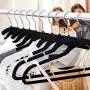 Safeplus 100 Pcs Non-Slip Velvet Hangers, Ultra-Thin Suit Hangers, Space Saving Clothes Hanger Heavy Duty Adult Hanger for Coat, for Coats, Jackets, Pants, Dress Clothes