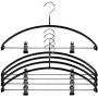 MAWA Reston Lloyd Euro Series Light/Thin Non-Slip Space-Saving 40/PK Clothes Hanger with Bar and Hooks for Pants and Skirts with Clips, Set of 5, Black, Pack of 5,