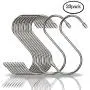 WOVTE 20 Pack Heavy-Duty Stainless Steel S Shaped Hooks Kitchen S Type Hooks Hangers for Pans Pots Utensils Clothes Bags Towels Plants WOVTE 20 Pack Heavy-Duty Stainless Steel S Shaped Hooks Kitchen S Type Hooks Hangers for Pans Pots Utensils Clothes Bags Towels Plants