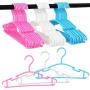 Interlink Plastic Childrens Hangers Baby Kids Toddlers Clothes Suit Coat Hangers Wardrobe Dress Holders Hooks (20Pcs, Blue)