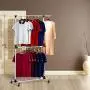 SUNPACE Garment Rack Rolling Metal Free Standing Clothes Rack Stand Portable Hanging for Clothes,Jacket,Shirt,Long Dress