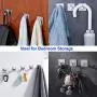 LOOGI Adhesive Hooks 3M Towel Hooks Wall Door Hanger Heavy Duty Stainless Steel for Bathroom Kitchen Home - 5 Packs