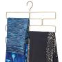 mDesign Modern Metal Closet Rod Hanging Accessory Storage Organizer Rack for Scarves, Ties, Yoga Pants, Leggings, Tank Tops - Snag Free, Geometric Design, 8 Sections, 2 Pack - Soft Brass