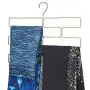 mDesign Modern Metal Closet Rod Hanging Accessory Storage Organizer Rack for Scarves, Ties, Yoga Pants, Leggings, Tank Tops - Snag Free, Geometric Design, 8 Sections, 2 Pack - Soft Brass