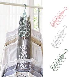 Grey990 5 Layers Multifunctional Hanger Wardrobe Scarf Necktie Belt Clothes Storage Rack Green