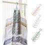 hqcOrDeua 5 Layers Multifunctional Hanging Scarf Necktie Bag Belt Hanger Wardrobe Clothes Storage Rack with Hook Green