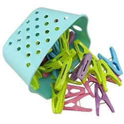 Honbay 30PCS Clothespins Clothing Clips Pegs With a Basket Durable Windproof Clothes Pins for Clothesline Hangers