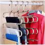 5 Layers S Shape Multifunctional Clothes Hangers Pants Storage Hangers Cloth Rack Multilayer Storage Cloth Hanger 5pcs