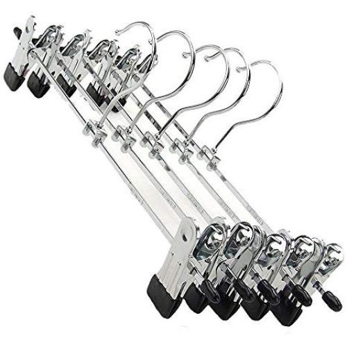 Da.Wa 10Pcs Stainless Steel Wardrobe Clothes Pants Hanger Strong Non-Slip Shelves Drying Clip