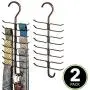 mDesign Vertical Steel Metal Wire Closet Rod Hanging Accessory Organizer for Ties, Belts, Scarves, and Accessories with 17 Storage Hooks - 2 Pack - Bronze mDesign Vertical Steel Metal Wire Closet Rod Hanging Accessory Organizer for Ties, Belts, Scarves, and Accessories with 17 Storage Hooks - 2 Pack - Bronze