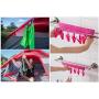 Yansanido Pack 2Bathroom Folding Clothes Hanger Drying Hanger 6 Clips Drip-dry Airing-out (2pcs Rose Red)