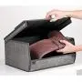 mDesign Stackable Fabric Closet Storage Organizer Shoe Boxes Bin - Modern Holder for Storing Mens and Womens Dress Shoes, Boots, Pumps, Sandals, Flats - Window, Hinged Lid, 4 Pack - Dark Gray mDesign Stackable Fabric Closet Storage Organizer Shoe Boxes Bin - Modern Holder for Storing Mens and Womens Dress Shoes, Boots, Pumps, Sandals, Flats - Window, Hinged Lid, 4 Pack - Dark Gray