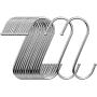 32 Pack S Hooks Stainless Steel Metal Hangers Hanging Hooks- 3.8'' Utility Hooks for Kitchen,Wardrobe,Work,Shop,Bathroom,Garden,Office