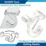 SharpTank Clear Hinged Ceiling Hooks - 20 Pack of T-Bar Track Clips for Suspended Ceilings - Hooks for Hanging Classroom Decorations, Office Signs, Plants - Holds up to 10 lbs