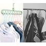 Inluever Clothes Hanger, Multi-Function Plastic Clothes Hangers, Folding Coat Hanger, Nine-Hole Hanger, 4 Packs