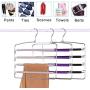 Centralocker Multi-Layer Steel Pants Hanger Metal Frame Swing Arm Slack Trousers Jeans Neckties Rack Space Saver for Wardrobe 3-Pack