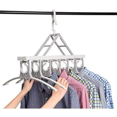 Closet Clothes Hangers Space Saving Hangers Multi-Function Plastic Cascading Hanger Non Slip with Drying Rack Wardrobe Dorm Apartment Closet Clothes Hangers Space Saving Hangers Multi-Function Plastic Cascading Hanger Non Slip with Drying Rack Wardrobe Dorm Apartment