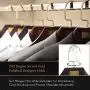 Coat, Clothing, and Closet Hangers, Set of 2, Wooden and Velvet with Swivel Hook - Jacket and Suit Hanger Sets with Non-Slip Pant Bar For Men and Women - Stylish, Gift Set
