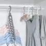 April-beautiful-life store Multi Port Support Circle Clothes Hanger Clothes Drying Racks Multifunction Plastic Scarf Clothes Hanger Hangers Storage Rack,Pink