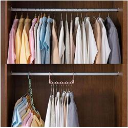 Windproof 5Hole Magic Coat Clothes Hanger Multifunction Holder Clothes Hanging Organizer Folding Rotating Coat Storage Rack 10pcs Random Color