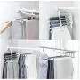 5PC Random Color Newest Arrival 5 in 1 Pant Rack Shelves Stainless Steel Clothes Hangers Multi-Functional Wardrobe Magic Hanger Decoration