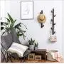 GCFBCL Coat Rack Wall Mounted Solid Wood Tree Branch Design, with 6/9 Hooks,for Bags Scarves Clothes Handbag Umbrella Installed in Bedroom Bathroom Coat Hanger Wall,Walnutcolor,9hooks