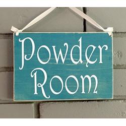 Powder Room Bath Restroom Spa Salon 8x6 (Choose Color) Rustic Sign Welcome Home Office Door Hanger Custom