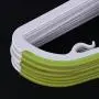 Whitelotous 10pcs Anti-Slip Standard Coat Hanger Wet Dry Clothes Racks Space Saving Hangers(Light Green)