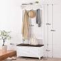 European Style Coat Racks Landing Bedroom Creative Clothes Hanger Living Room Storage Multifunction Change The Shoe Stool Can Be Stored   Stool Coat Rack 8237170cm Pine ( Color : White )