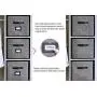 Onlyeasy Foldable Cloth Storage Cubes with Label Holders - Fabric Storage Bins Baskets Organizers for Home Office Nursery Cubby with Dual Leather Handles, 13&quotx15&quotx13", 4 Pack Black, MXABXL04PLP