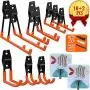 Garage Storage Utility Hooks, UNIHAO Tool Hangers Steel Heavy Duty Hooks Wall Mount Tool Holder Garden Organizer for Hanging Power Tools, Ladders, Ropes, Bikes Hanger, 10 Pcs with 2 Pcs Wall Hooks
