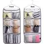 MISSLO Durable Hanging Closet Double Sided Bra Stocking Clothes Socks Organizer 15 Large Mesh Pockets, White
