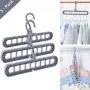 WXR Magic Hangers Space Saving Clothes HangersSmart Closet Space Saver 3 Pack Sturdy Plastic Coat Hanger for Heavy ClothesOrganizer for Closet Wardrobe System (Gray)