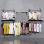 ZHHL Wall-Mounted Coat Racks,Clothes Stand Iron Art Hangers Retro Wall Industrial Style Display Shelf Hanger Multifunctional Side Hanging Stable and Durable (Color : 100cm)
