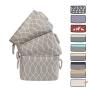 3 Pack Large Storage Shelf Basket Set Big Rectangular Linens Fabric Collapsible Organizer Bin (Pattern)
