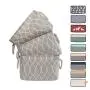 3 Pack Large Storage Shelf Basket Set Big Rectangular Linens Fabric Collapsible Organizer Bin (Pattern)