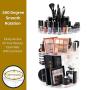 SUNFICON Rotating Makeup Organizer Cosmetic Holder 360 Degree Spining Makeup Storage Boxes Display Stand Adjustable Tray for Vanity Bathroom Bedroom Closet Large Acrylic Clear