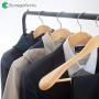 StorageWorks 6-Pack Natural Wooden Wide Shoulder Suit Hangers with Anti-Rust 360 Degree Swivel Hook Large Hanger, Natural Finish