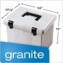 Pendaflex Portable File Box, 11&quotH x 14" W x 11 1/8" D, Granite (41747)
