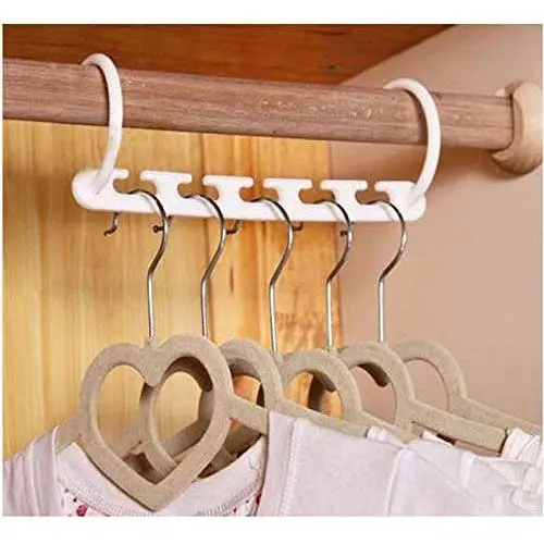 10pc Space Wonder Magic Hanger Useful 5 Hole Hook Closet Organizer Windproof Clothes Hanger Cloth Rank Organizer Hanger Tool