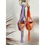 Mini macrame air plant holder, small succulent hanger, cute hanging planter, tillandsia hanger, car mirror charm accessories air plant gifts