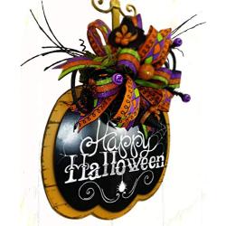 Happy Halloween Chalkboard Pumpkin Wall Hanger
