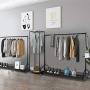 Ejoyous Rolling Garment Rack, Heavy Duty Movable Clothing Hanging Rack Commercial Grade Clothes Rail Display Stand Storage Organizer on Wheel with Bottom Shelf