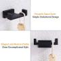 Double Bath Towel Hook, Suyar Stainless Steel Double Robe Hook, Bathroom Kitchen Towel Hanger, Hand Towel Holder for Wall, Matte Black Double Bath Towel Hook, Suyar Stainless Steel Double Robe Hook, Bathroom Kitchen Towel Hanger, Hand Towel Holder for Wall, Matte Black
